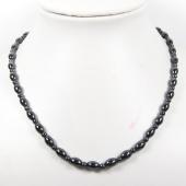 Mens Oval Beads 6X9mm Shape Hematite Stone Strings Necklace